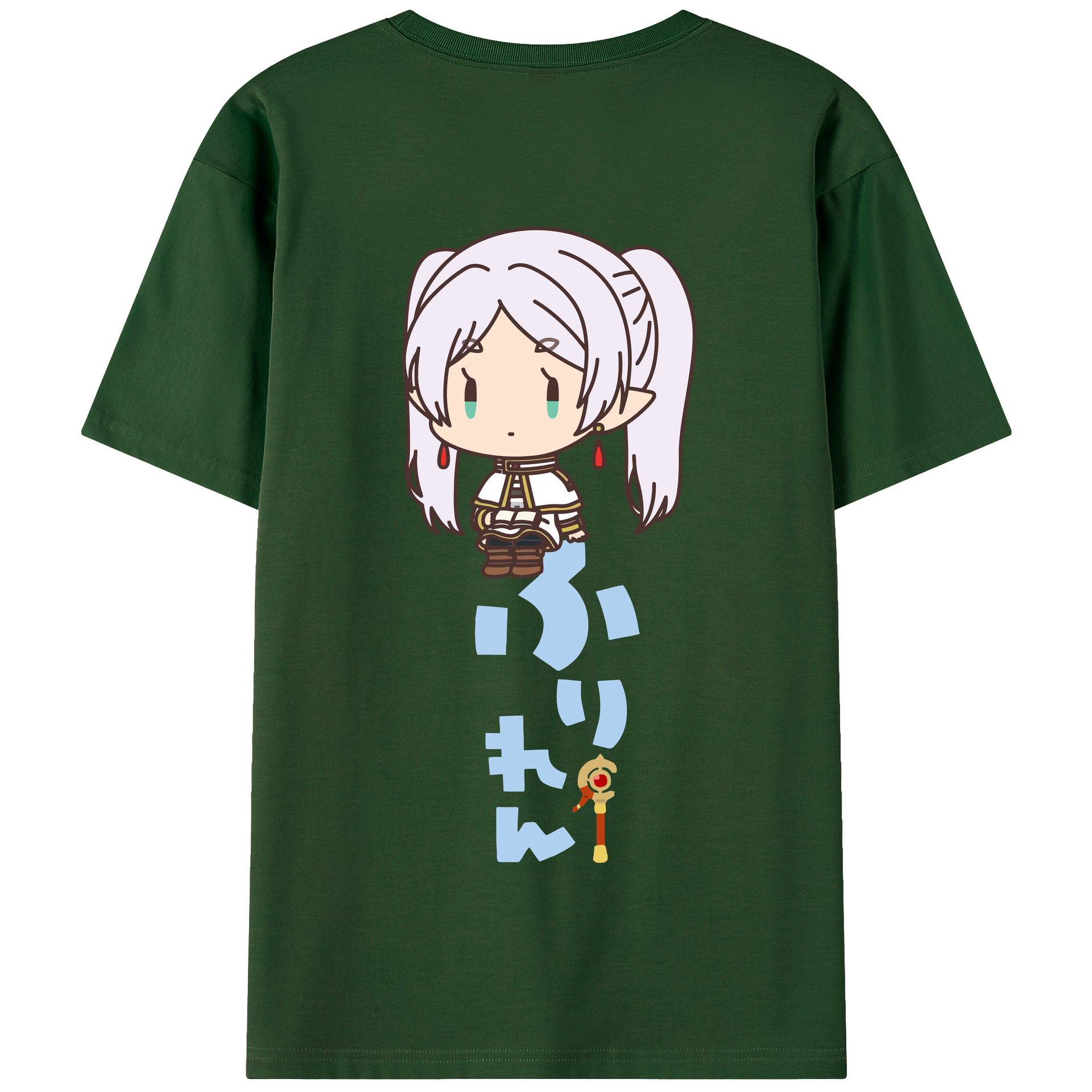 （画像用） 葬送のフリーレン Frieren 綿100％半袖Tシャツ（背面プリント）